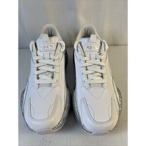 PUMA RS-X3 Glitz Women's Sneakers In White and Silver Size 8.5